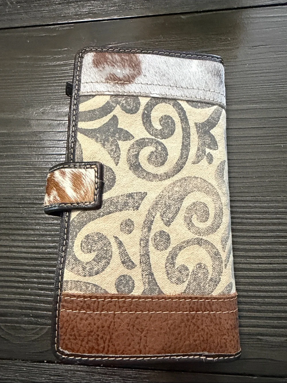 Montana West Beige Tan Brown Turquoise Accent Wallet